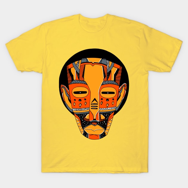 Orangrey African Mask No 3 T-Shirt by kenallouis